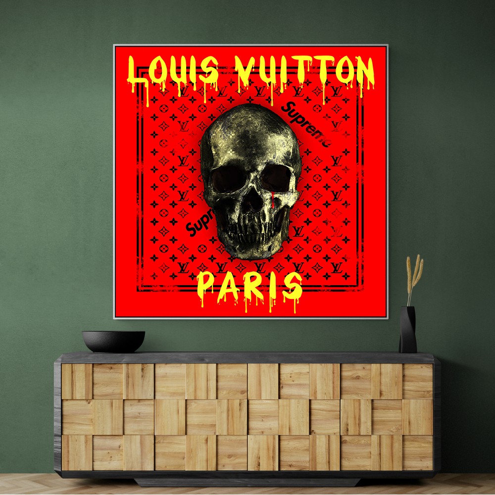 LV ART  Louis Vuitton Supreme Skull Wall Art